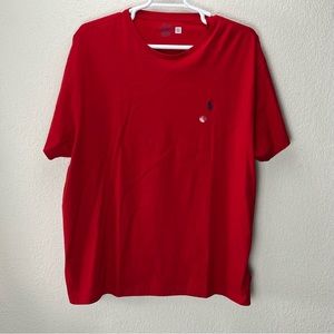 Polo Ralph Lauren Short Sleeve Shirt Men’s XXL Cotton Red With Blue Horse Logo